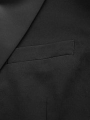 Black Slim Fit Double Breasted Suit Jacket - Image 10 of 11