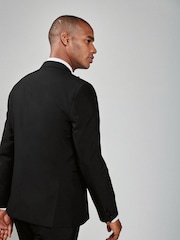 Black Slim Fit Double Breasted Suit Jacket - Image 4 of 11