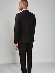 Black Slim Fit Double Breasted Suit Jacket - Image 6 of 11
