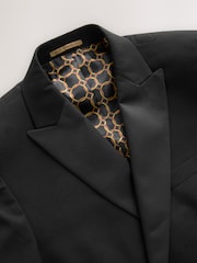Black Slim Fit Double Breasted Suit Jacket - Image 8 of 11