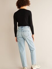 Albaray Womens Blue Boyfriend Bleach Wash Jeans - Image 2 of 5