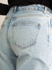 Albaray Womens Blue Boyfriend Bleach Wash Jeans - Image 4 of 5