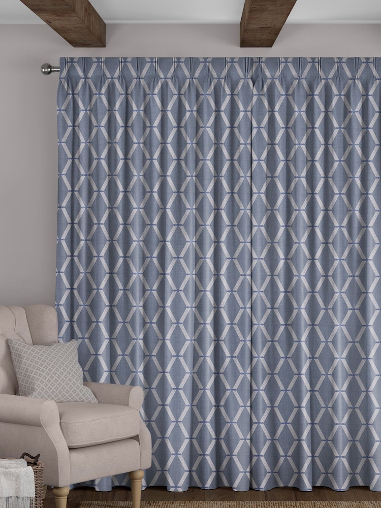 Sanderson Blue Hemsby Made To Measure Curtains - Image 2 of 8