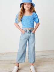 Blue Shirred Top (3-16yrs) - Image 4 of 7
