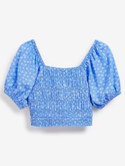 Blue Shirred Top (3-16yrs) - Image 5 of 7