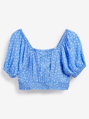 Blue Shirred Top (3-16yrs) - Image 6 of 7