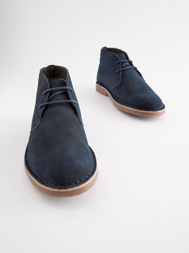 Bleu marine - Bottes de désert de Suede - Image 4 of 5