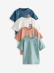 Blue/Pink Oversized T-Shirts 4 Pack (3mths-7yrs) - Image 1 of 7