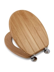 CROYDEX Brown Tramonti Light Oak Effect TG Toilet Seat - Image 2 of 4