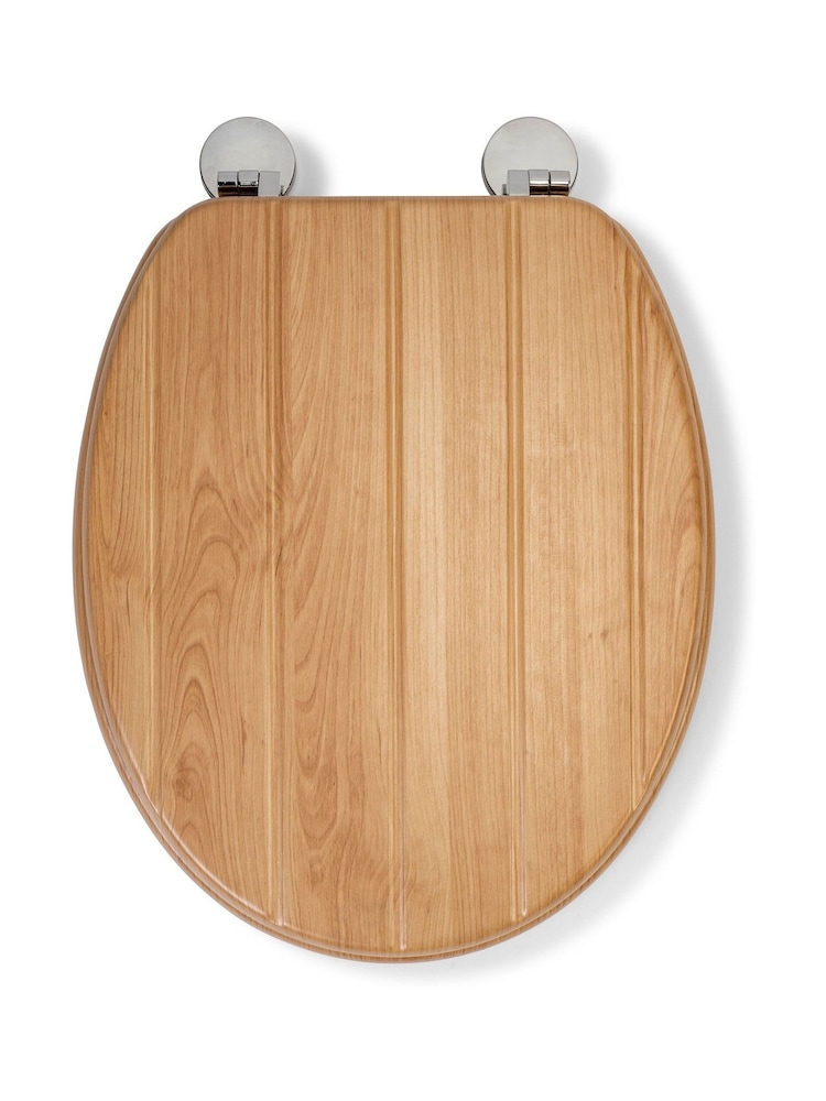 CROYDEX Brown Tramonti Light Oak Effect TG Toilet Seat - Image 4 of 4