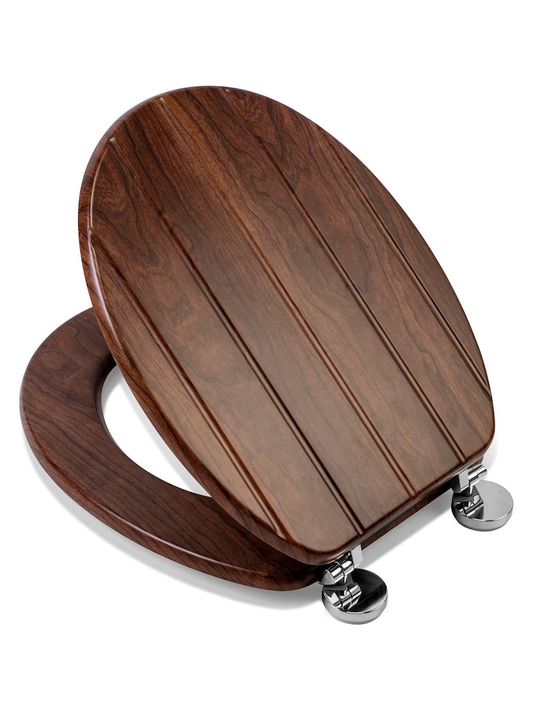 CROYDEX Brown Molvena Mahogany Effect TG Toilet Seat - Image 2 of 2