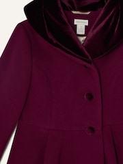 Monsoon Red Velvet Shawl Collar Pleated Coat - Image 2 of 2