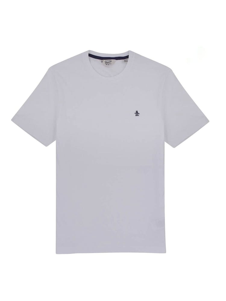 White - Original Penguin Pin Point 100% Cotton Logo T-Shirt - Image 3 of 3 White - Original Penguin Pin Point 100% Cotton Logo T-Shirt - Image 3 of 3