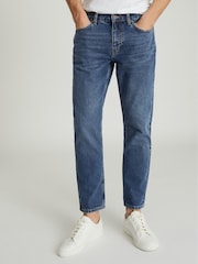 Reiss Blue Brockwell Low Rise Slim Fit Jeans - Image 3 of 6