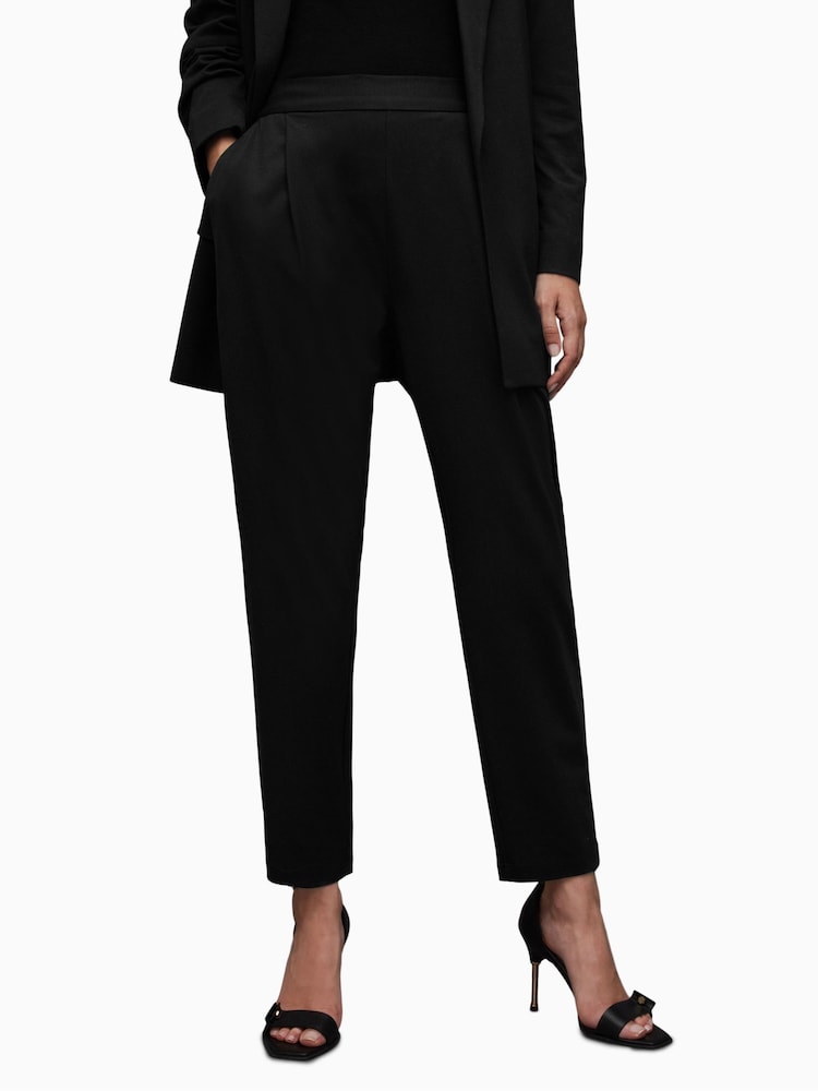 AllSaints Black Jersey Trousers - Image 1 of 6