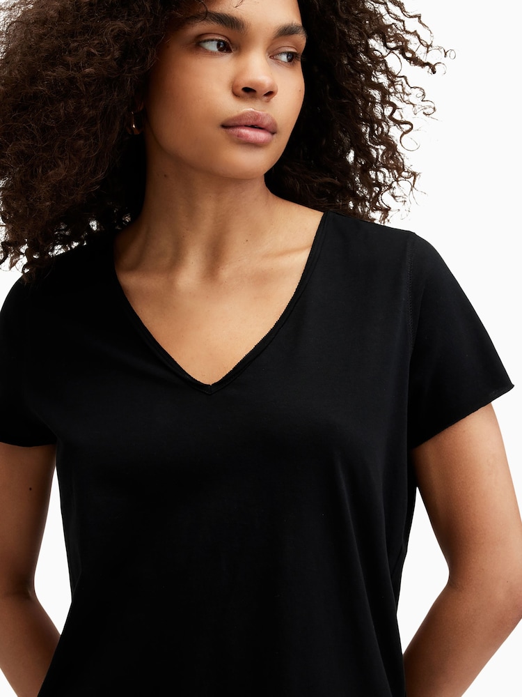 AllSaints Black Emelyn Tonic 100% Cotton T-Shirt - Image 2 of 5
