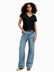 AllSaints Black Emelyn Tonic 100% Cotton T-Shirt - Image 4 of 5
