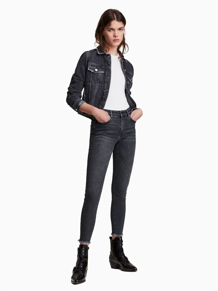 AllSaints Black Miller Push Up Jeans - Image 1 of 6 AllSaints Black Miller Push Up Jeans - Image 1 of 6