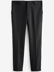 Black Skinny Fit Patterned Tuxedo Suit: Trousers - Image 1 of 4
