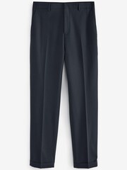 Navy Skinny Fit Patterned Tuxedo Suit: Trousers - Image 1 of 4