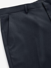 Navy Skinny Fit Patterned Tuxedo Suit: Trousers - Image 3 of 4