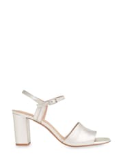 Whistles Silver High Block Heel Lilley Sandals - Image 1 of 3