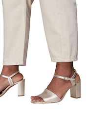 Whistles Silver High Block Heel Lilley Sandals - Image 3 of 3