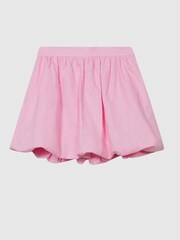Reiss Pink Sofia Junior Bubble Hem Mini Skirt - Image 2 of 5