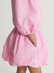 Reiss Pink Sofia Junior Bubble Hem Mini Skirt - Image 3 of 5