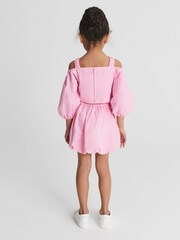 Reiss Pink Sofia Junior Bubble Hem Mini Skirt - Image 4 of 5