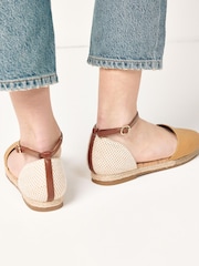 Yellow Closed Toe Ankle Strap Espadrille Shoes - Image 2 of 8
