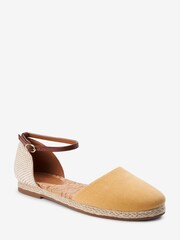 Yellow Closed Toe Ankle Strap Espadrille Shoes - Image 5 of 8