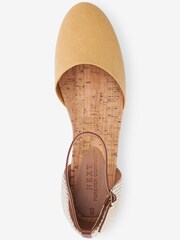 Yellow Closed Toe Ankle Strap Espadrille Shoes - Image 6 of 8