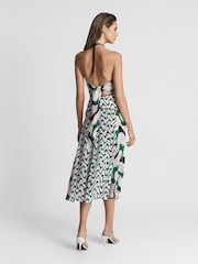 Reiss Pink/Green Alex Cut-Out Midi Dress - Image 5 of 5