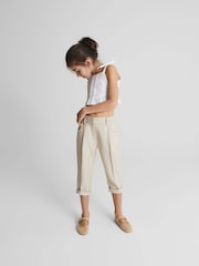 Reiss White Ebba Junior Tie Shoulder Crop Top - Image 3 of 6