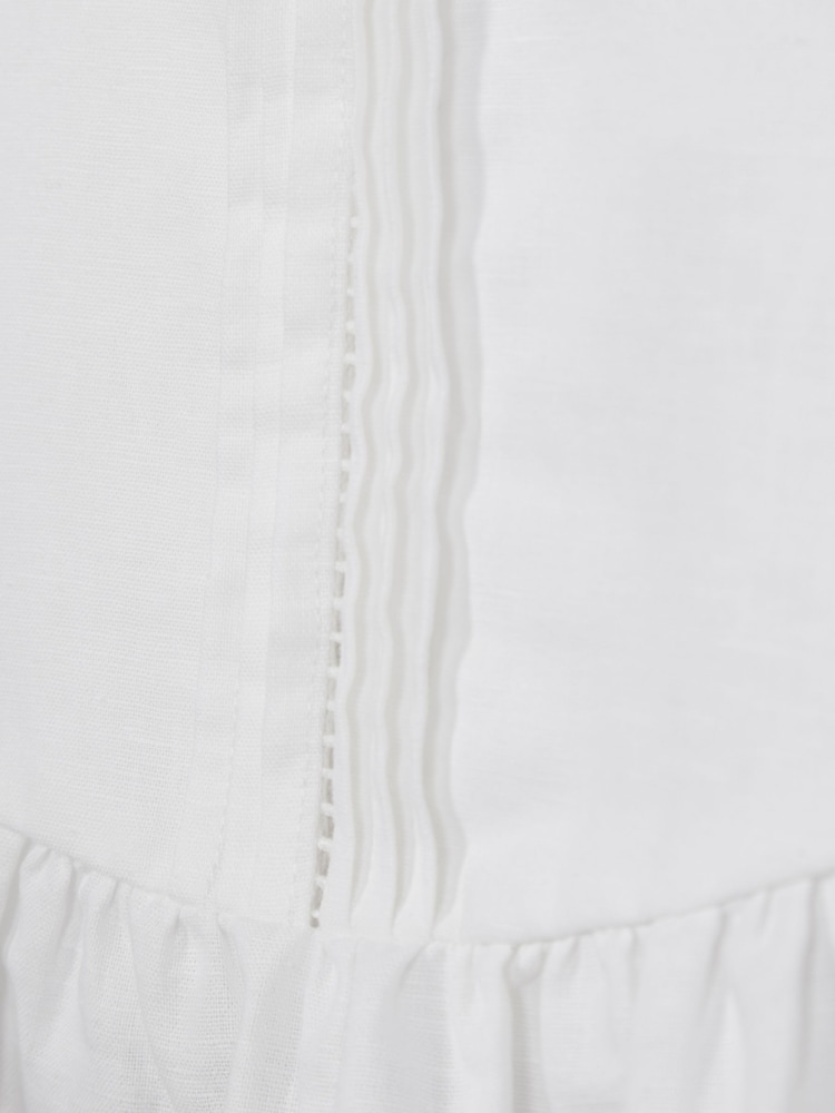 Reiss White Ebba Junior Tie Shoulder Crop Top - Image 6 of 6