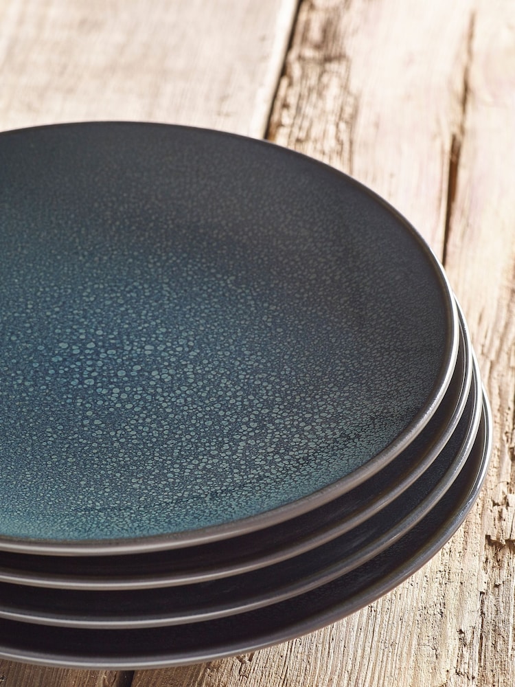 Teal Blue Logan Reactive Glaze Set of 4 Side Plates - Image 2 of 3 Teal Blue Logan Reactive Glaze Set of 4 Side Plates - Image 2 of 3