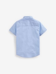 Albastru - Mânecă scurtă Cotton Rich Oxford Shirt (3-16yrs) - Image 2 of 3
