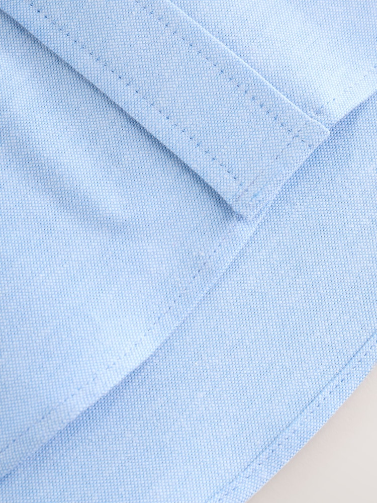 Blue Logo Short Sleeve Cotton Rich Oxford Shirt (3-16yrs) - Image 5 of 5