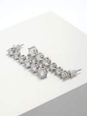Silver Tone Crystal Drop Earrings - Image 1 of 1