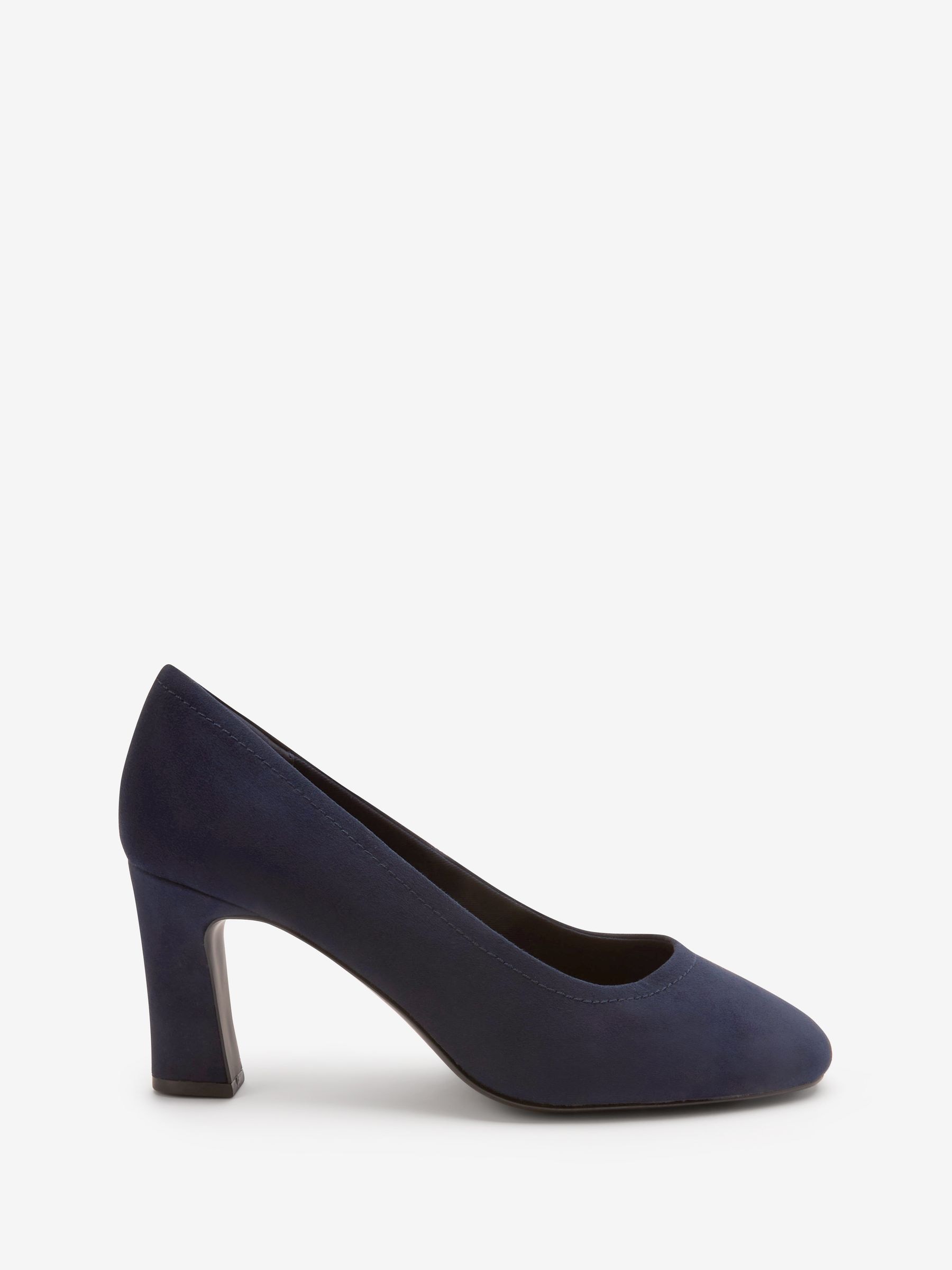 Buy Navy Blue Extra Wide Fit Forever Comfort Round Toe Block Heel Court Shoes from Next Luxembourg