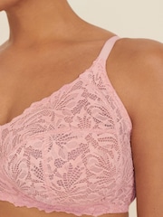 Розовый - Total Support Non Pad Non Wire Full Cup Lace Ultimate Comfort Bra B-H - Изображение 3 из 5