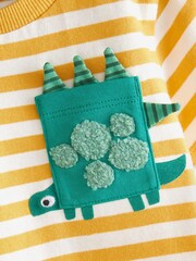 Stripe Dino Pocket T-Shirt (3mths-7yrs) - Image 3 of 3
