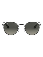 Gläser mit Farbverlauf, Schwarz und Grau - Ray-Ban Runde, große Sonnenbrille mit Metallfassung - Bild 2 von 12