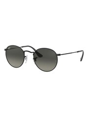 Gläser mit Farbverlauf, Schwarz und Grau - Ray-Ban Runde, große Sonnenbrille mit Metallfassung - Bild 3 von 12