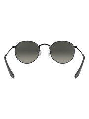 Gläser mit Farbverlauf, Schwarz und Grau - Ray-Ban Runde, große Sonnenbrille mit Metallfassung - Bild 4 von 12