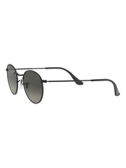 Gläser mit Farbverlauf, Schwarz und Grau - Ray-Ban Runde, große Sonnenbrille mit Metallfassung - Bild 5 von 12