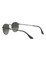 Gläser mit Farbverlauf, Schwarz und Grau - Ray-Ban Runde, große Sonnenbrille mit Metallfassung - Bild 7 von 12