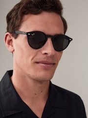 Schwarz - Ray-ban® Klassische, runde, mittelgroße Sonnenbrille - Bild 8 von 9