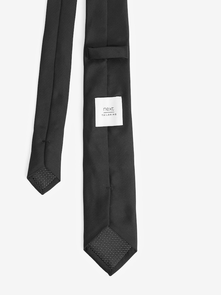 Negro - Slim - Corbata de sarga - Imagen 2 de 3